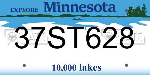 37ST628 Minnesota License Plate