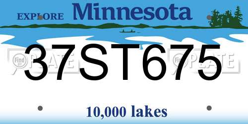 37ST675 Minnesota License Plate