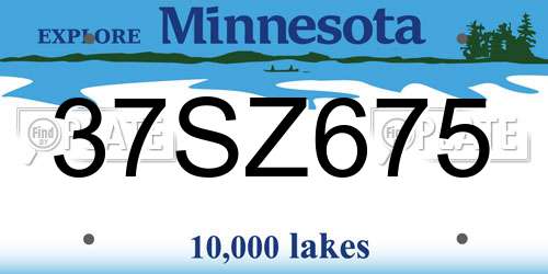 37SZ675 Minnesota License Plate
