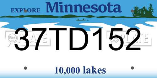 37TD152 Minnesota License Plate