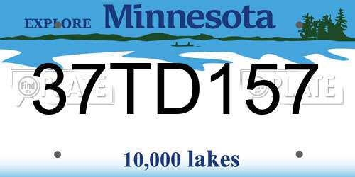 37TD157 Minnesota License Plate