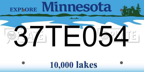 37TE054 Minnesota License Plate