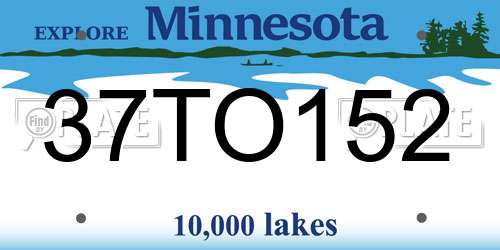 37TO152 Minnesota License Plate