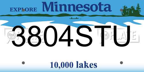 3804STU Minnesota License Plate