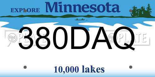 380DAQ Minnesota License Plate