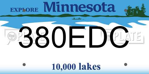 380EDC Minnesota License Plate