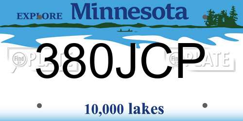 380JCP Minnesota License Plate