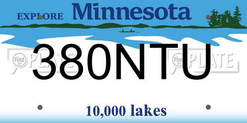 380NTU Minnesota License Plate