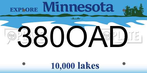 380OAD Minnesota License Plate