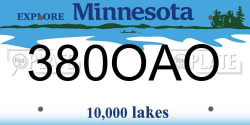 380OAO Minnesota License Plate
