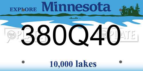 380Q40 Minnesota License Plate