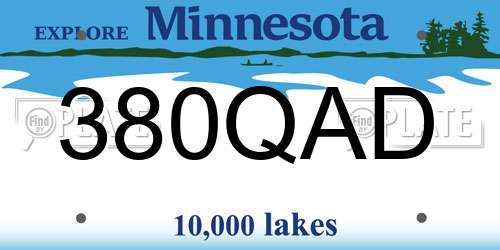 380QAD Minnesota License Plate