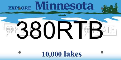 380RTB Minnesota License Plate