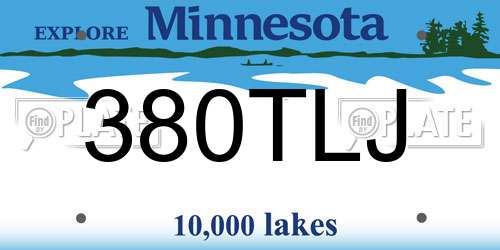 380TLJ Minnesota License Plate