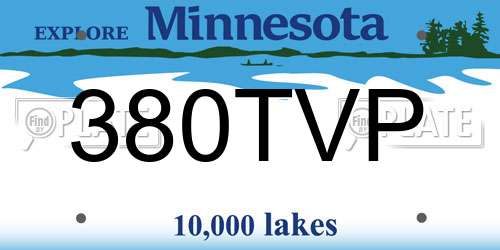 380TVP Minnesota License Plate