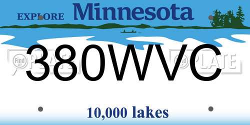 380WVC Minnesota License Plate