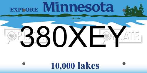 380XEY Minnesota License Plate