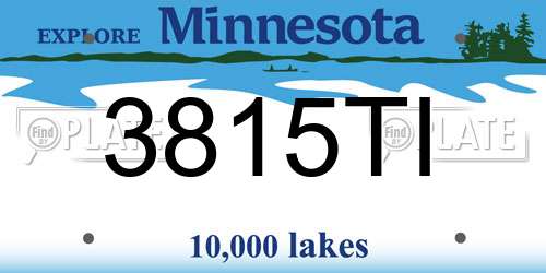 3815TI Minnesota License Plate