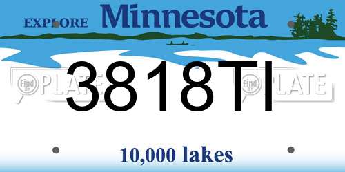 3818TI Minnesota License Plate