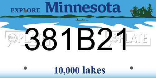 381B21 Minnesota License Plate