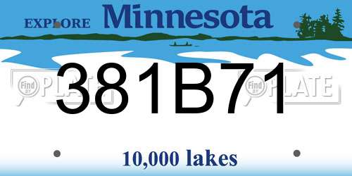 381B71 Minnesota License Plate