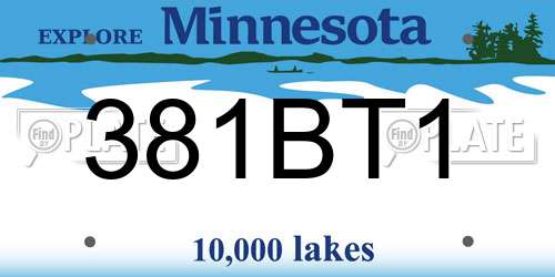 381BT1 Minnesota License Plate