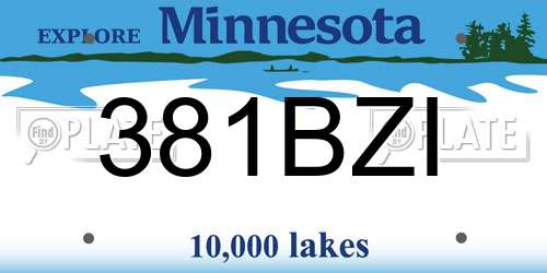 381BZI Minnesota License Plate