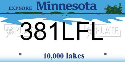 381LFL Minnesota License Plate