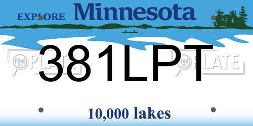 381LPT Minnesota License Plate