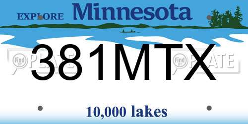381MTX Minnesota License Plate