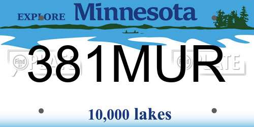 381MUR Minnesota License Plate