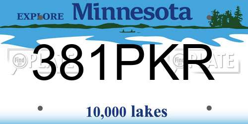 381PKR Minnesota License Plate