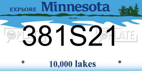 381S21 Minnesota License Plate
