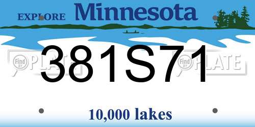 381S71 Minnesota License Plate