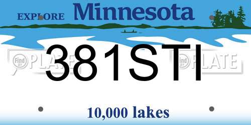 381STI Minnesota License Plate