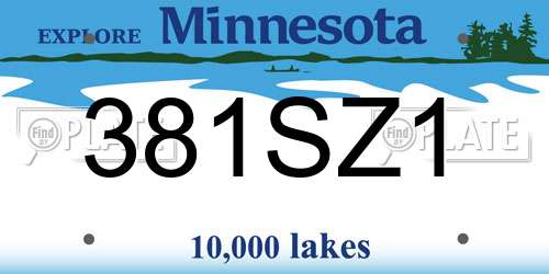 381SZ1 Minnesota License Plate