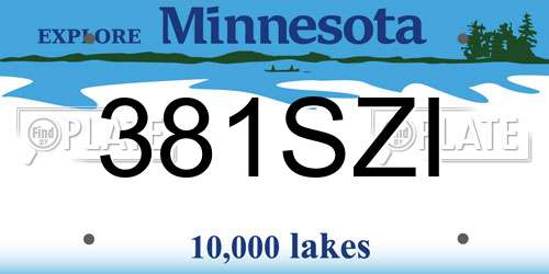 381SZI Minnesota License Plate