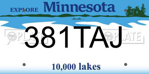 381TAJ Minnesota License Plate