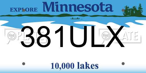 381ULX Minnesota License Plate