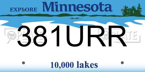 381URR Minnesota License Plate