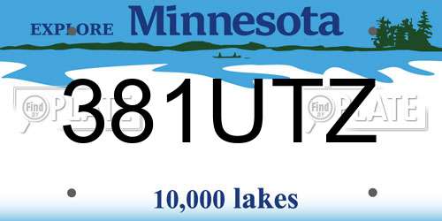 381UTZ Minnesota License Plate