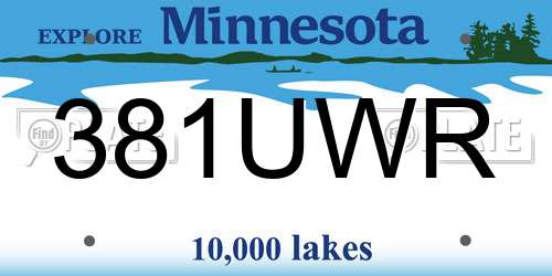 381UWR Minnesota License Plate