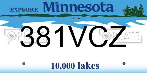 381VCZ Minnesota License Plate