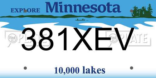 381XEV Minnesota License Plate
