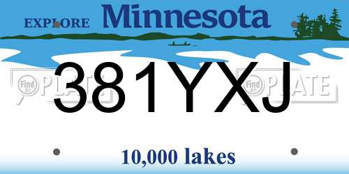 381YXJ Minnesota License Plate