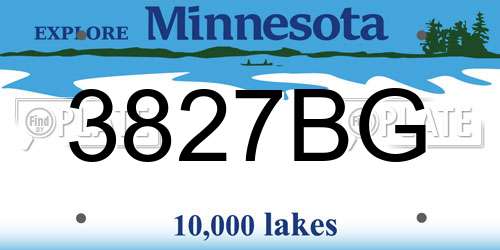 3827BG Minnesota License Plate
