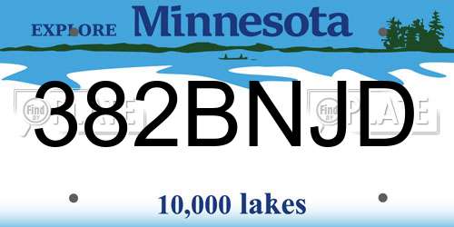 382BNJD Minnesota License Plate