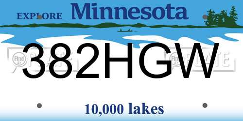 382HGW Minnesota License Plate