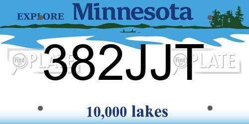 382JJT Minnesota License Plate