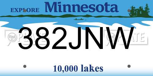 382JNW Minnesota License Plate